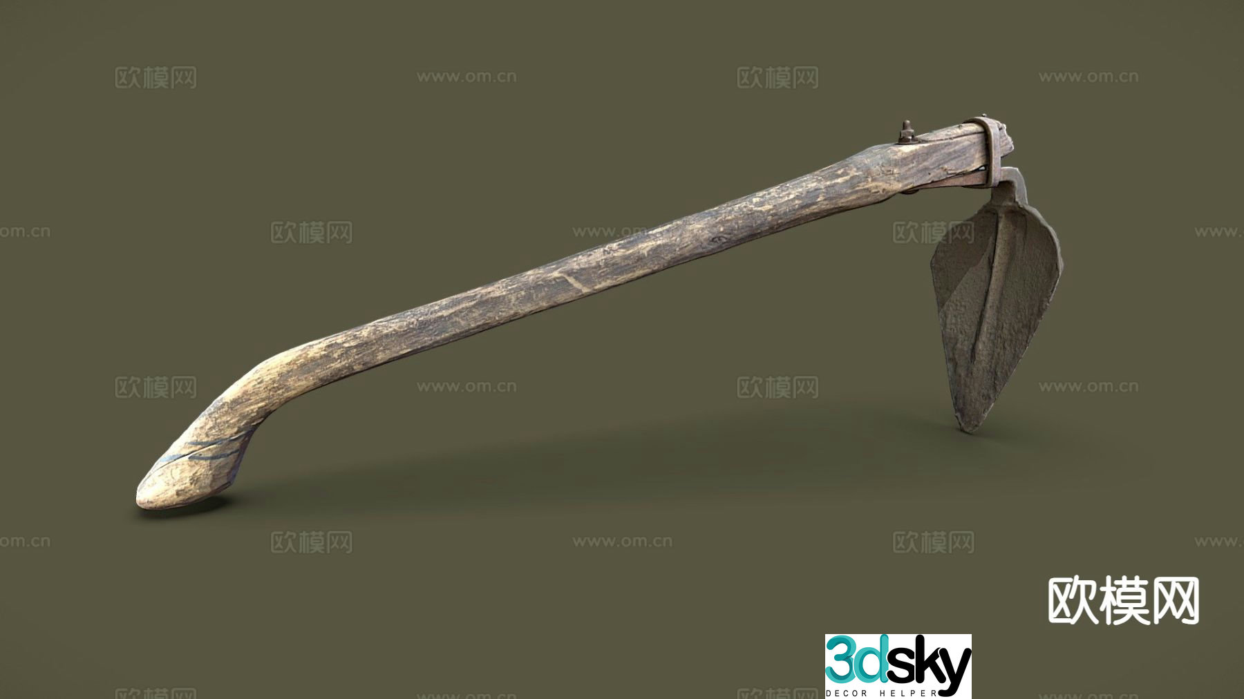 Farming hoe farm tools 3d model