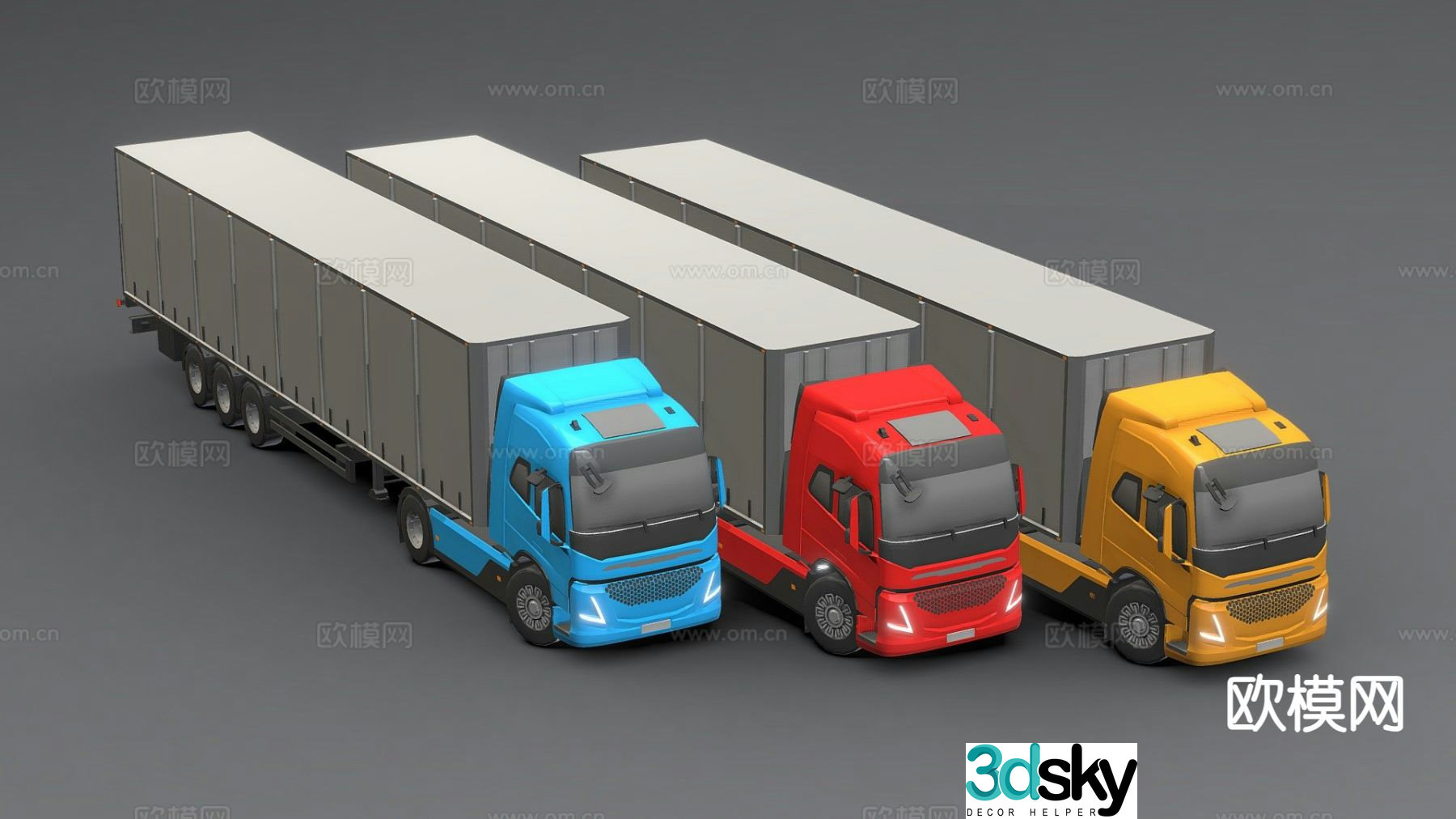 volvo trucks 2022 transporter car 3d model