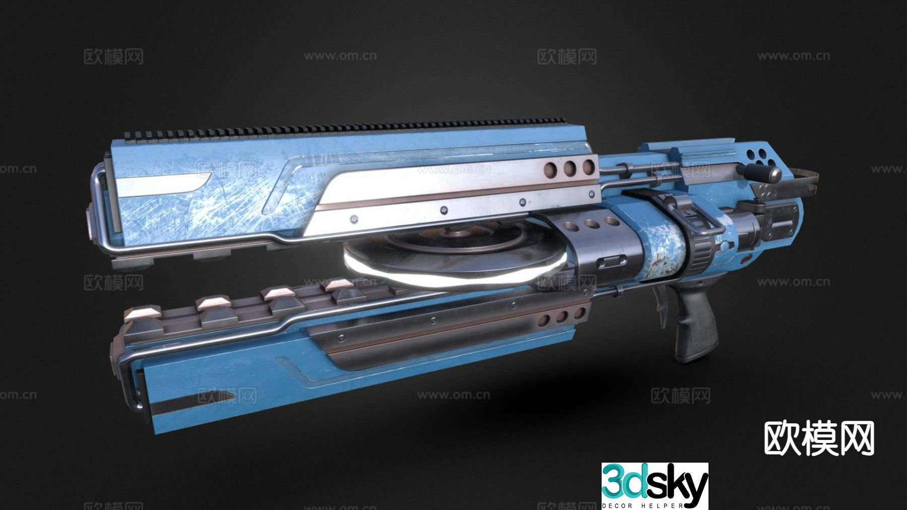 Sci-fi pistol game weapon 3d model