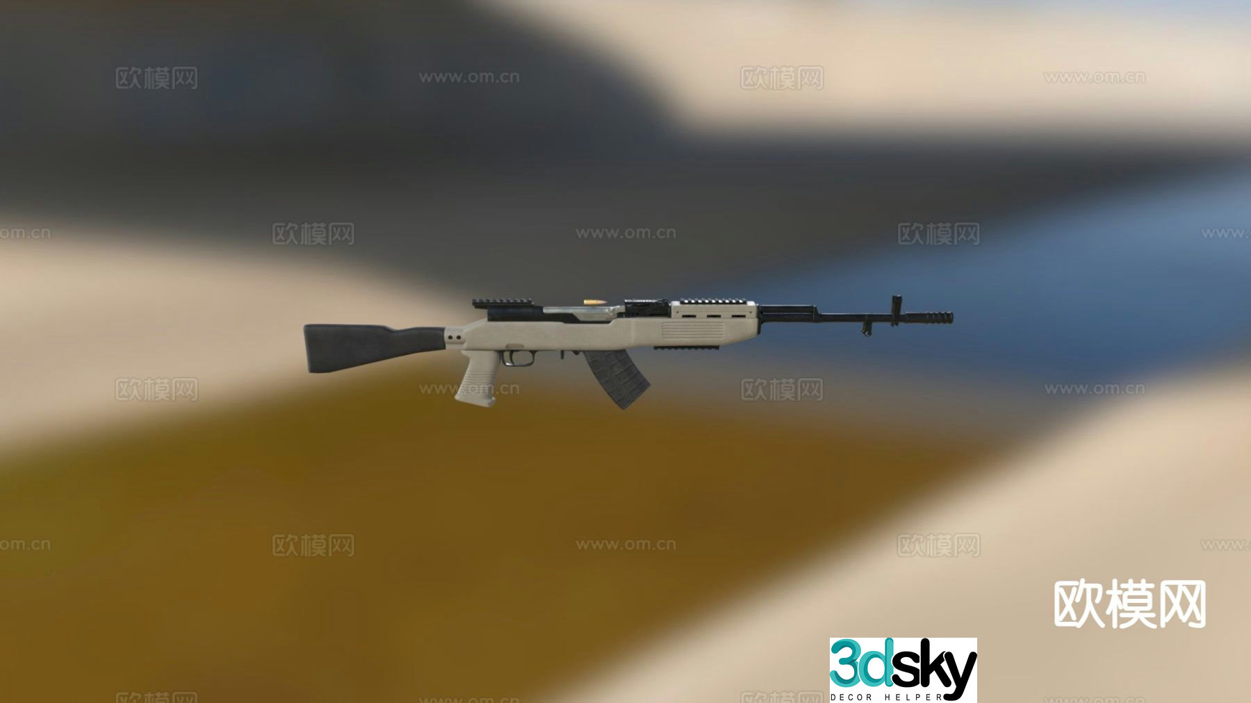 SKS modern assault rifle 3d model