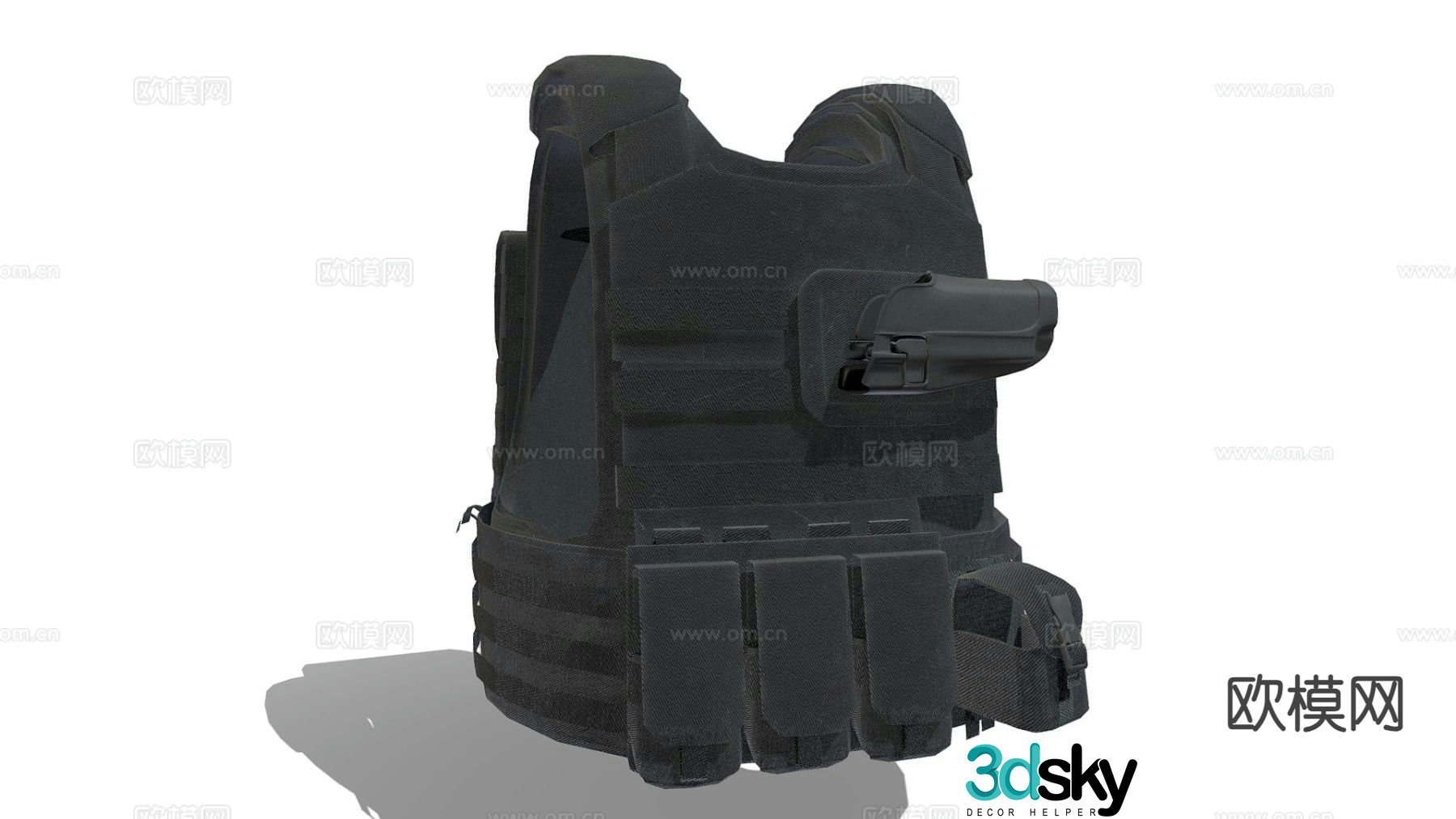 Anti-terrorism body armor bulletproof vest 3d model