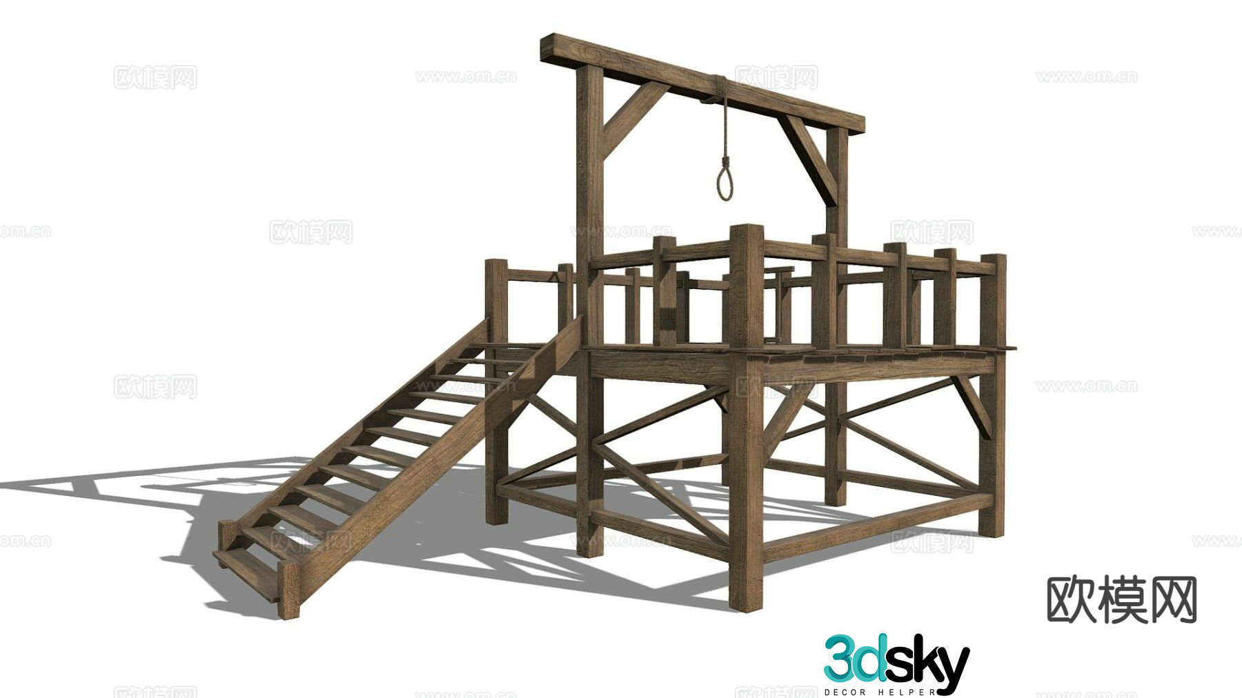 Medieval gallows gallows 3d model