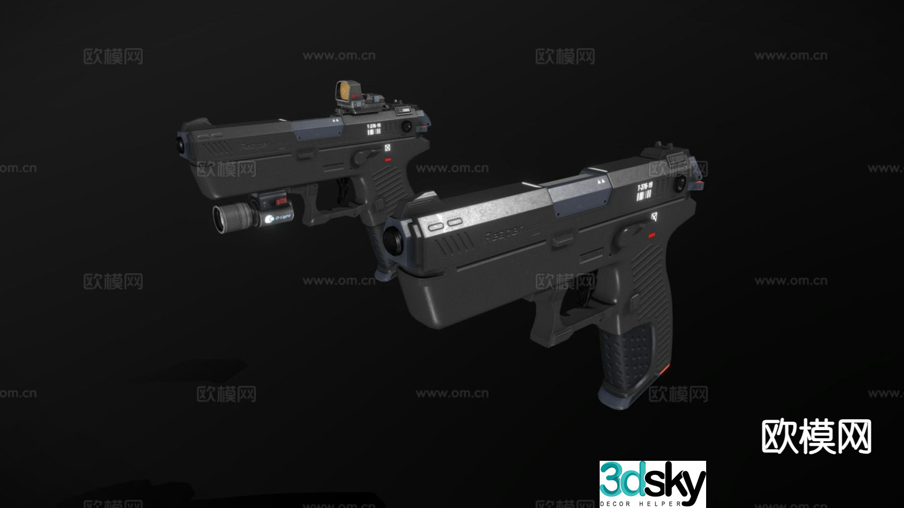 Sci-fi pistol ARK9 pistol 3d model