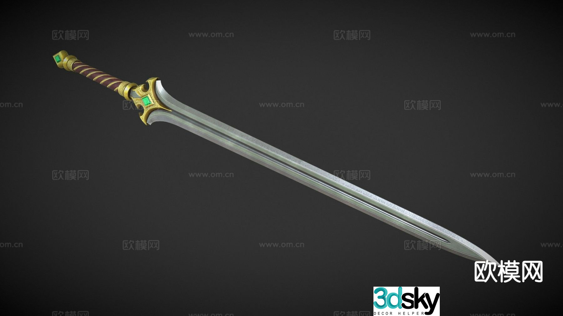 Ancient Chinese sword game weapon 3d model