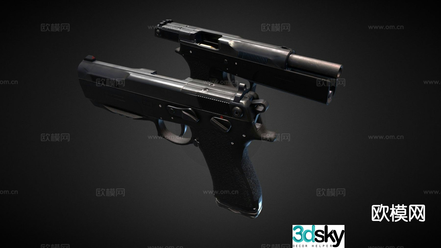 pistol firearm firearm weapon 3d model