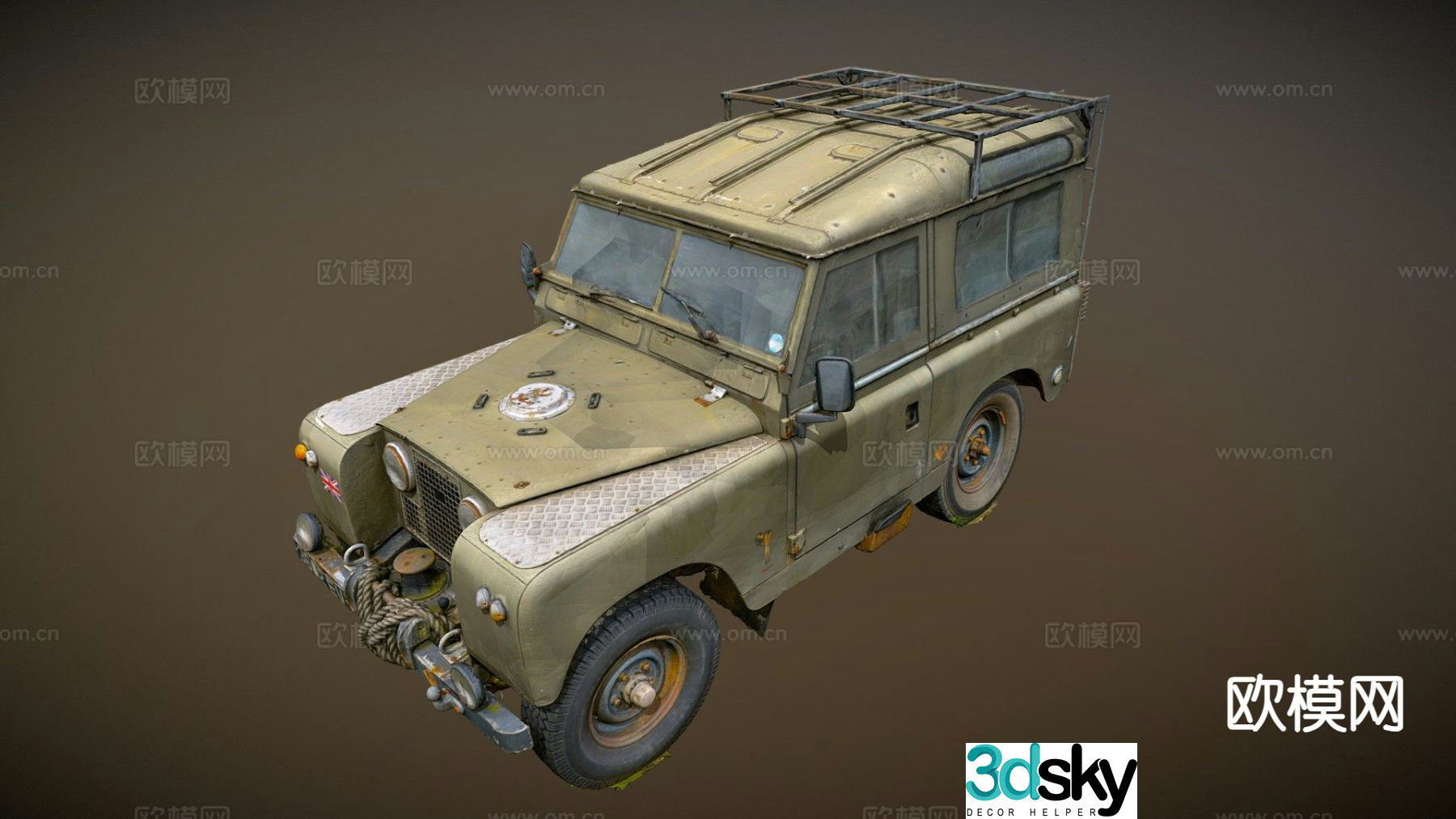 car armored vehicle jeep 3d model