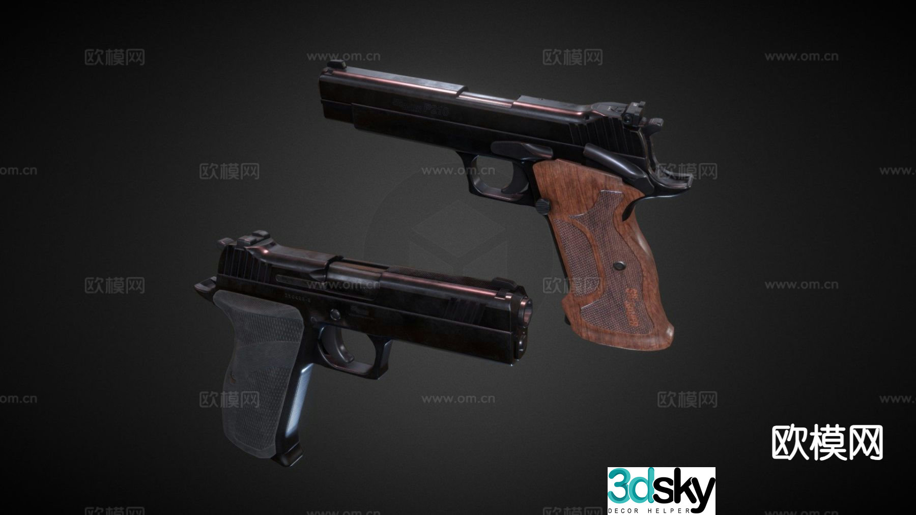 pistol firearm firearm weapon 3d model
