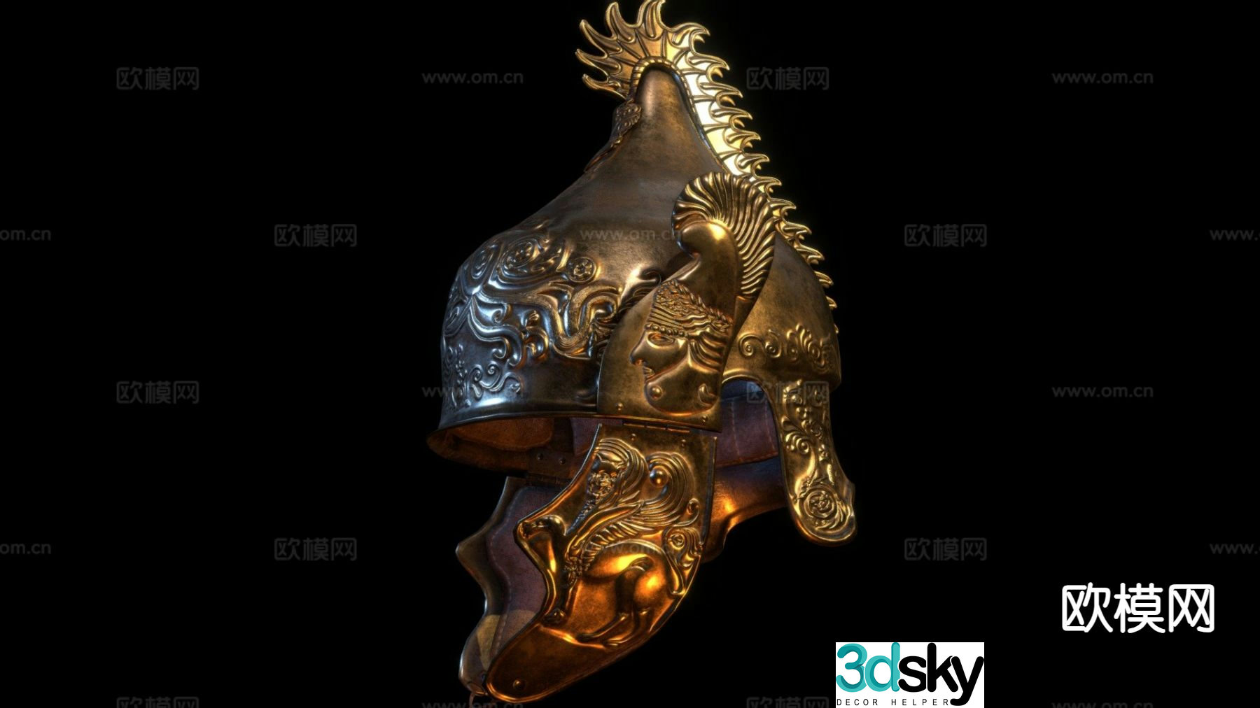 knight helmet warrior helmet 3d model