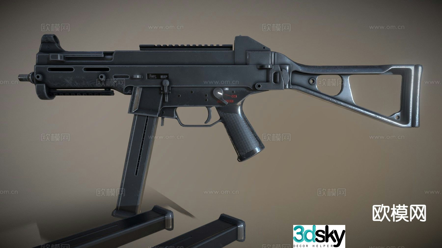 HK UMP submachine gun gun firearm 3d model