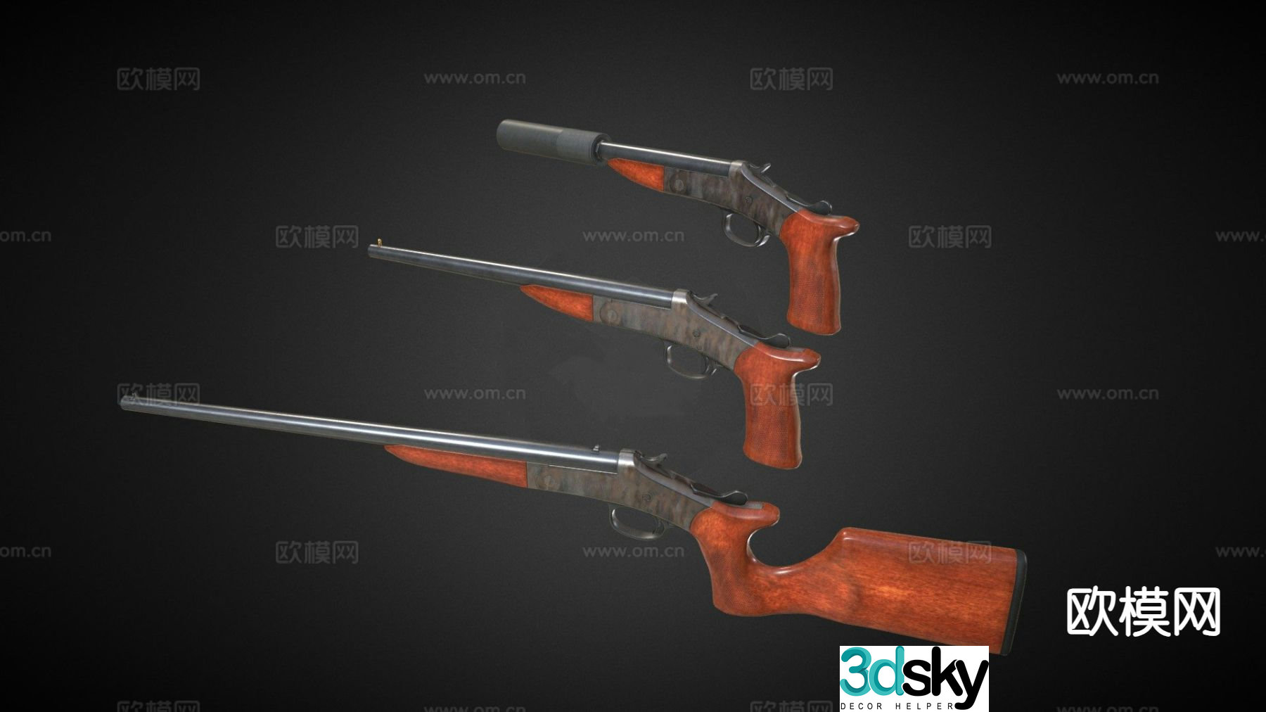 Harrington pistol Richardson handy gun 3d model