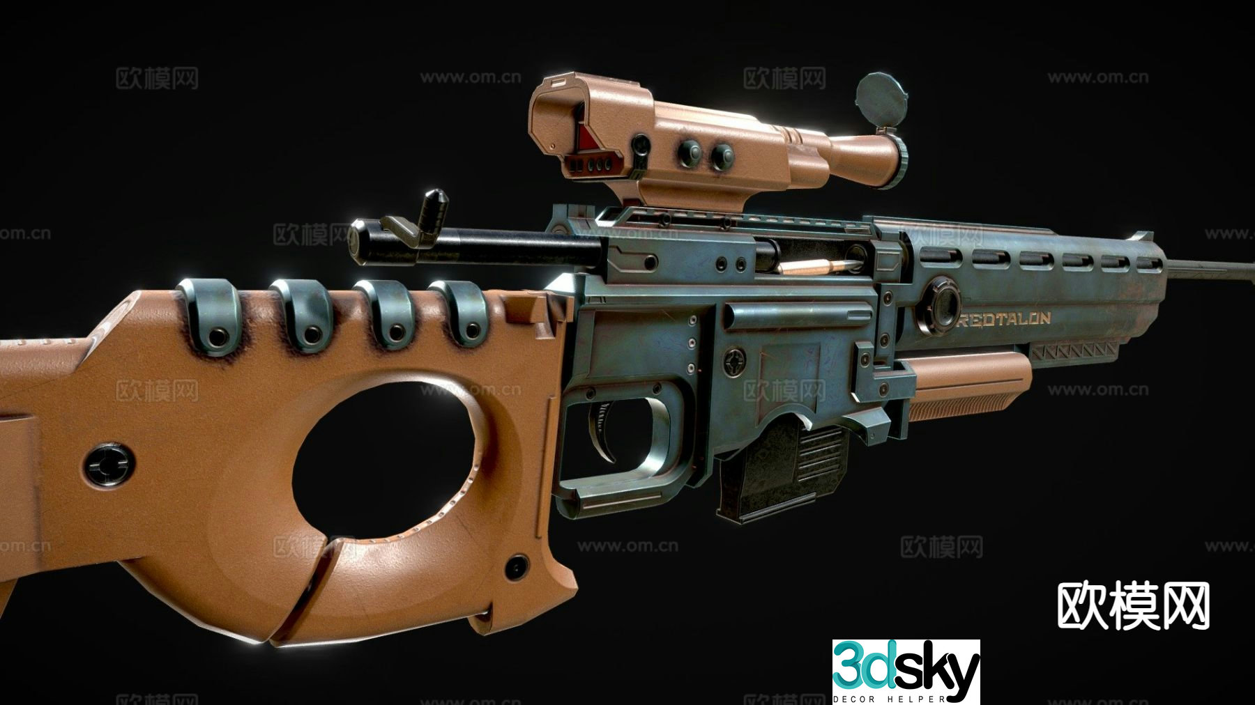 REDTALON sniper rifle gun firearm weapon 3d model