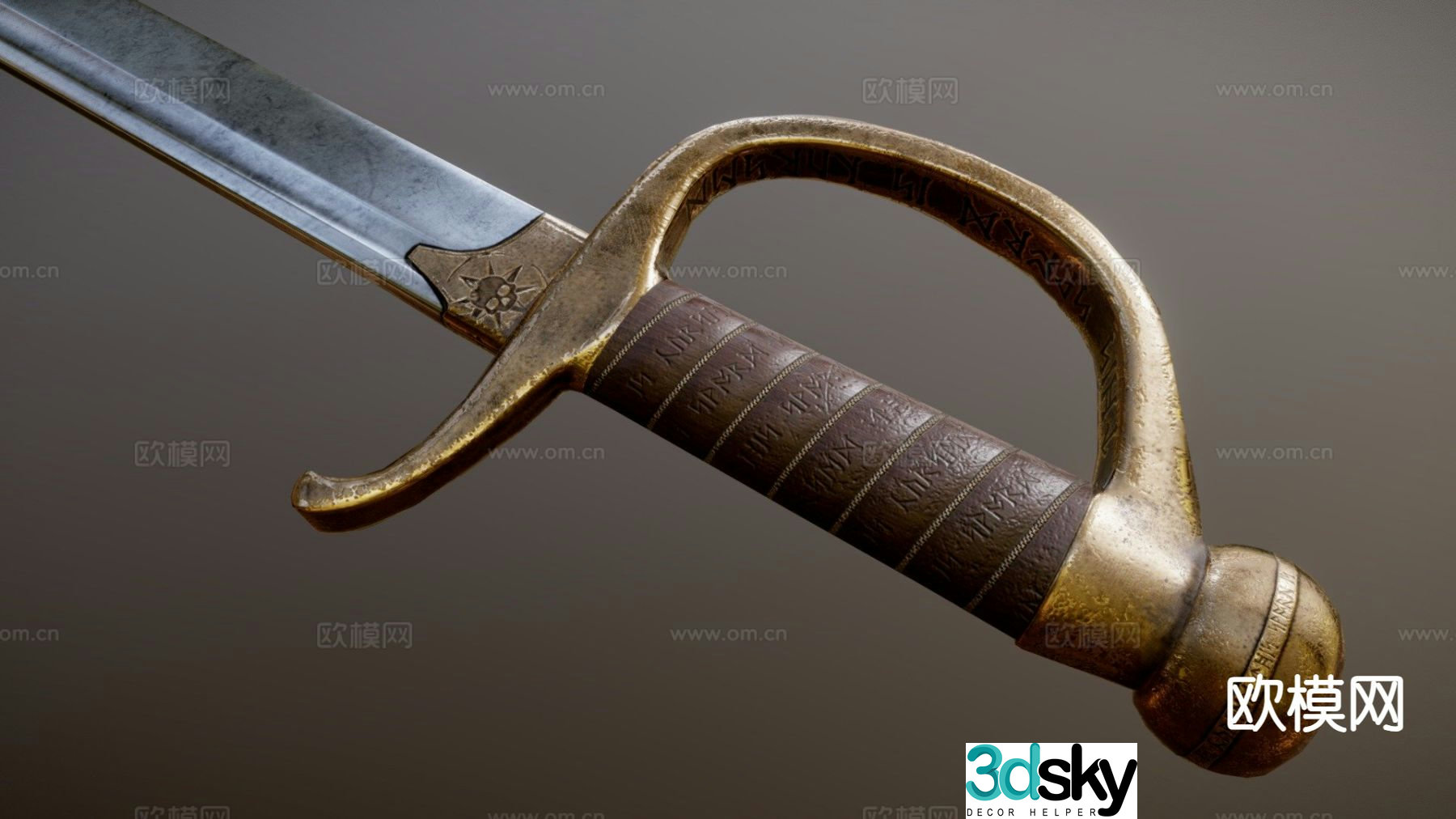 pirate sword game weapon 3d model