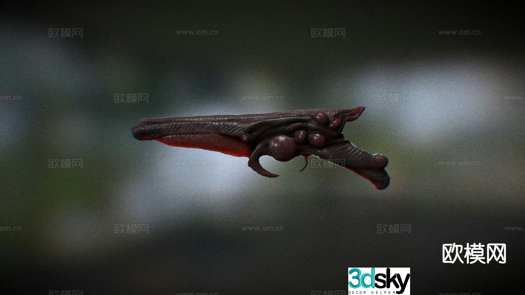 Human flesh pistol 3d model