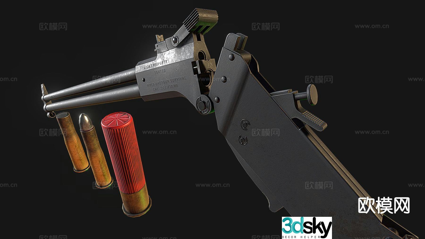 M6 survival rifle 3d model
