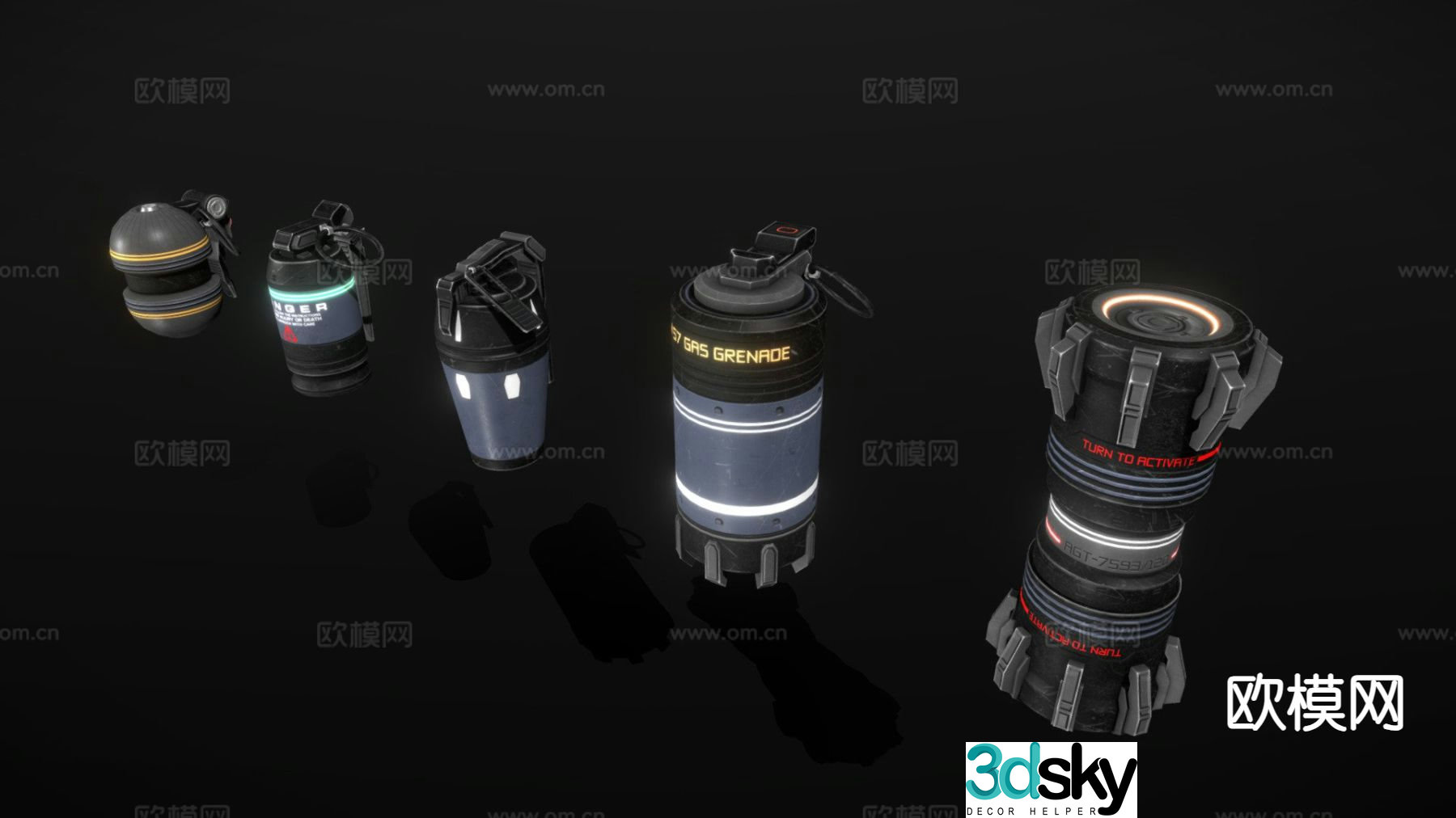 Scifi grenade weapon 3d model