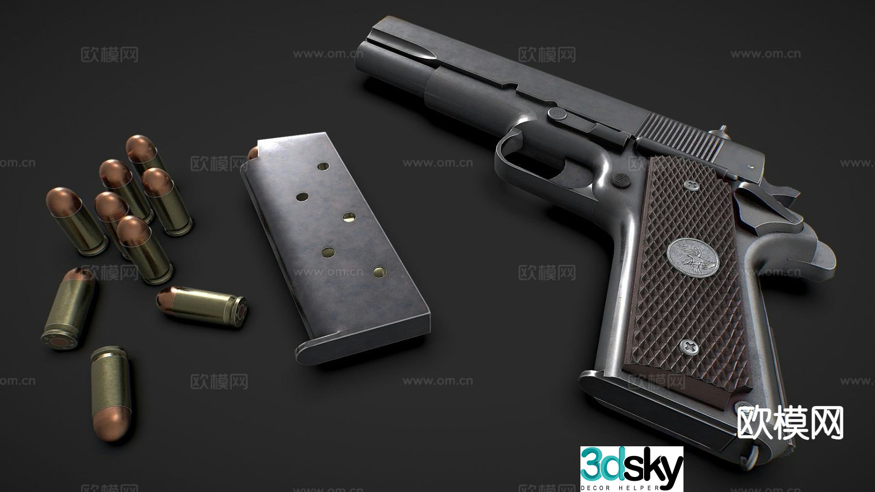 Military pistol 3d model