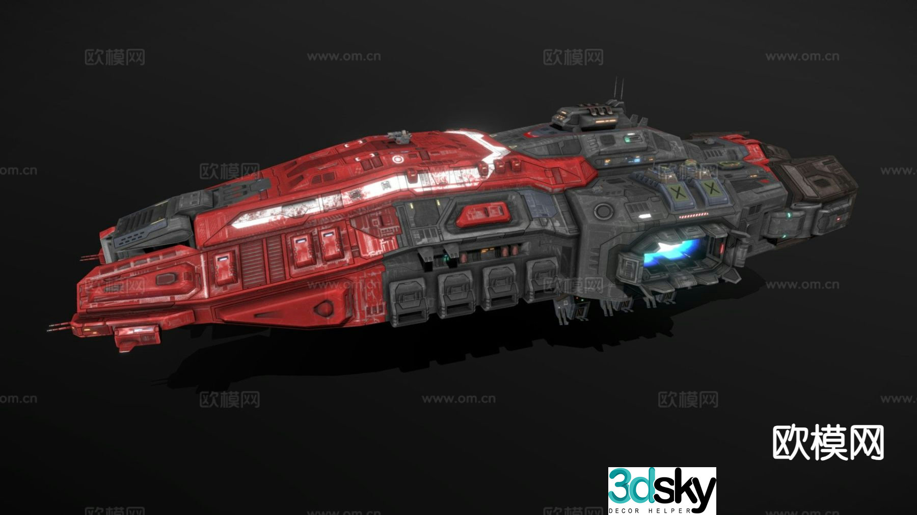 Pirates aircraft carrier Overlord 3D model