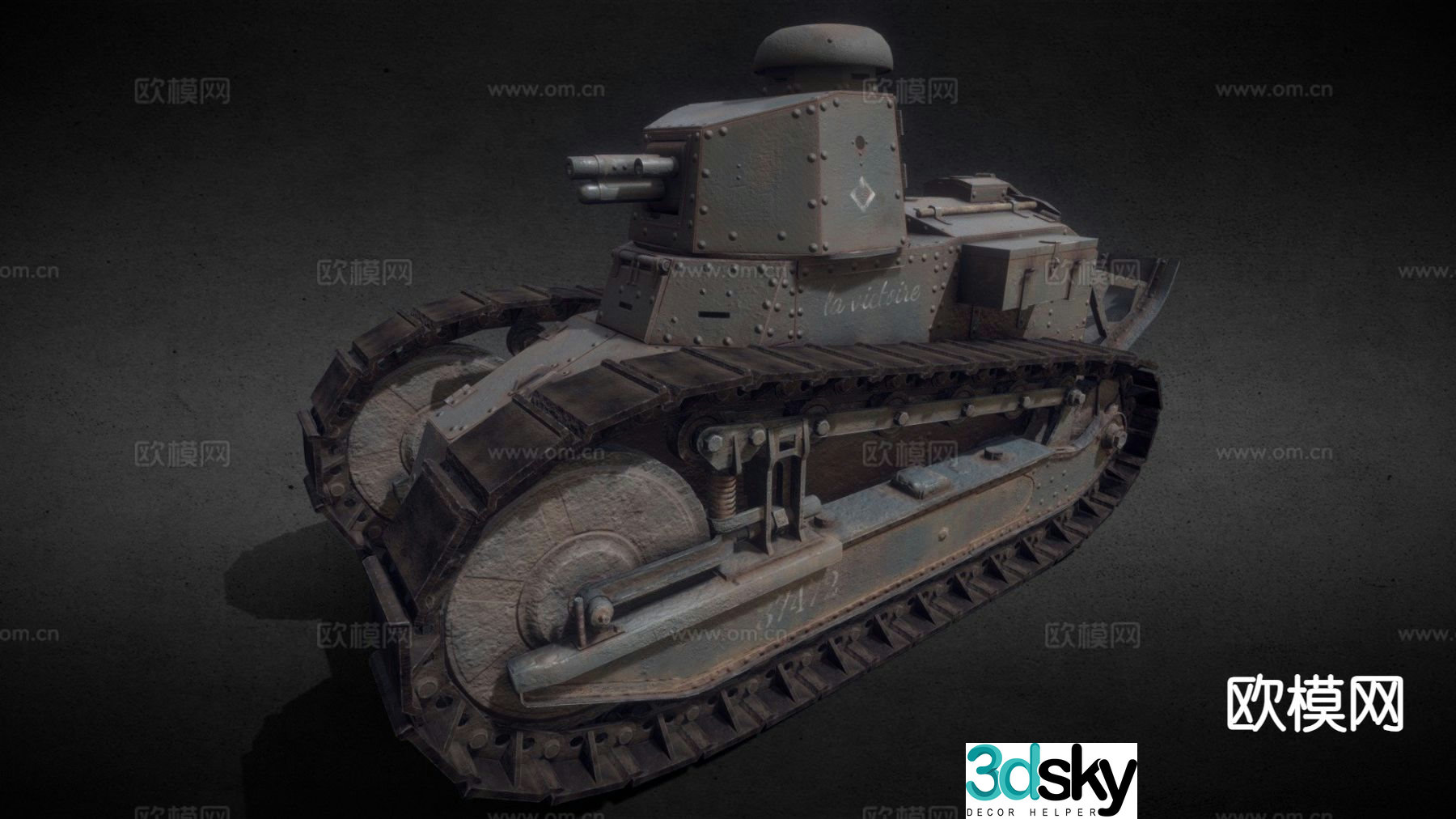 Renault tank armored vehicle tracked vehicle 3d model