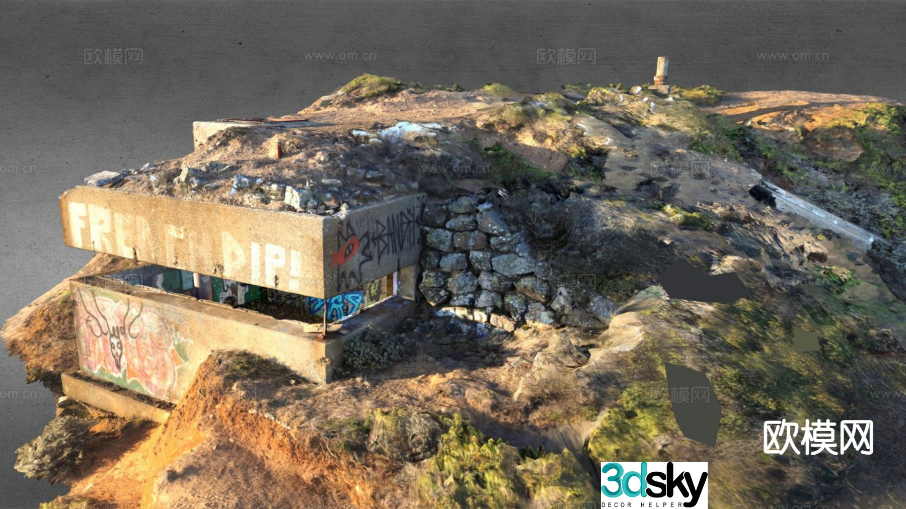 Clonket Hill Fort San Francisco Scene 3d model
