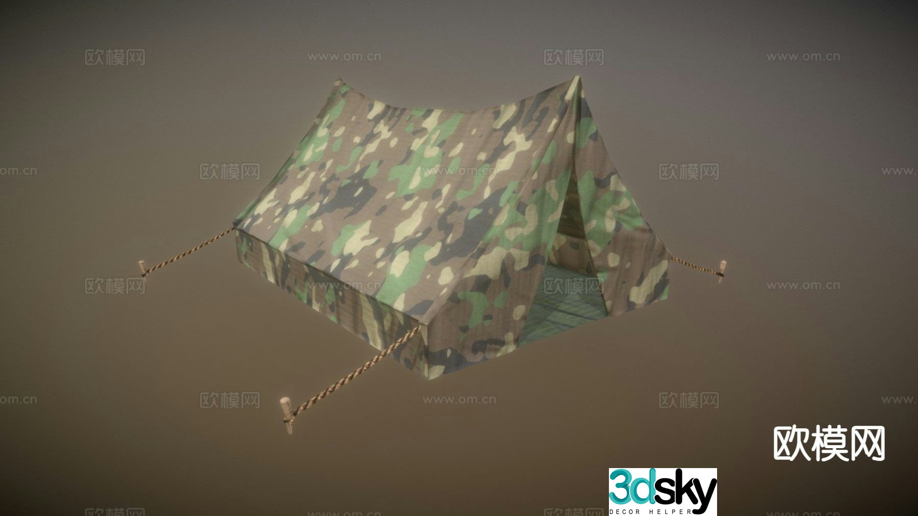 Camouflage tent military tent 3d model