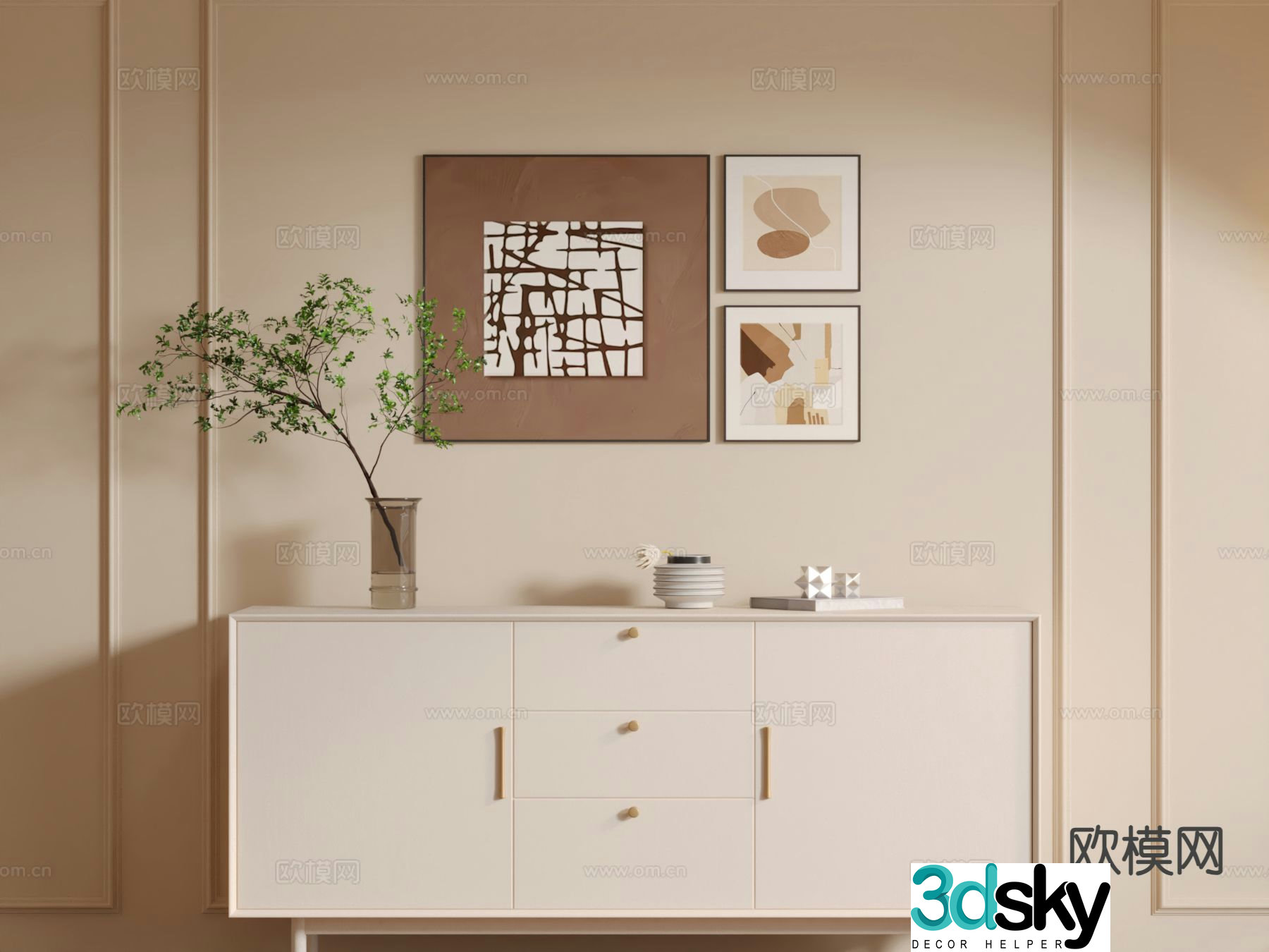 Modern sideboard 3d model