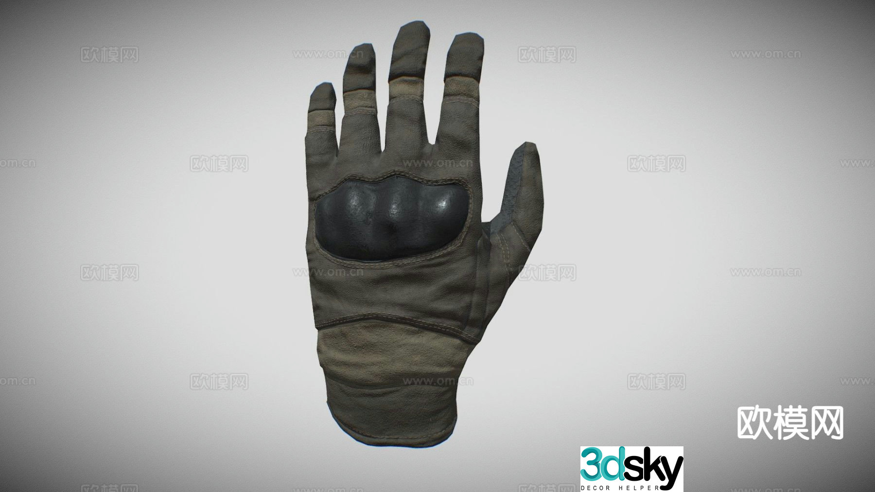 military tactical gloves 3d model