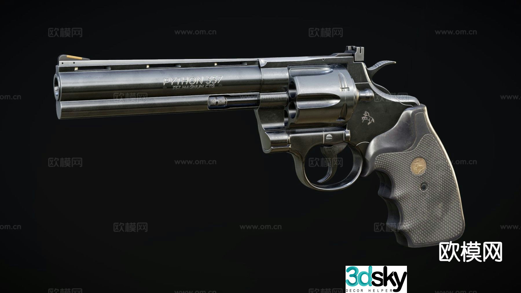 Pistol Revolver 3d model