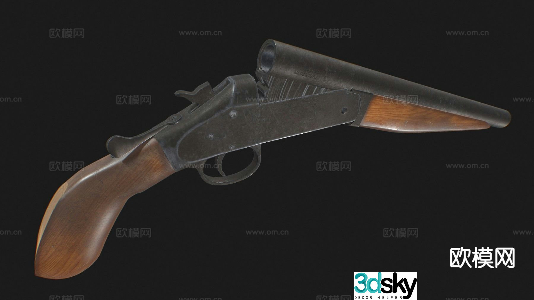 single barrel shotgun 3d model
