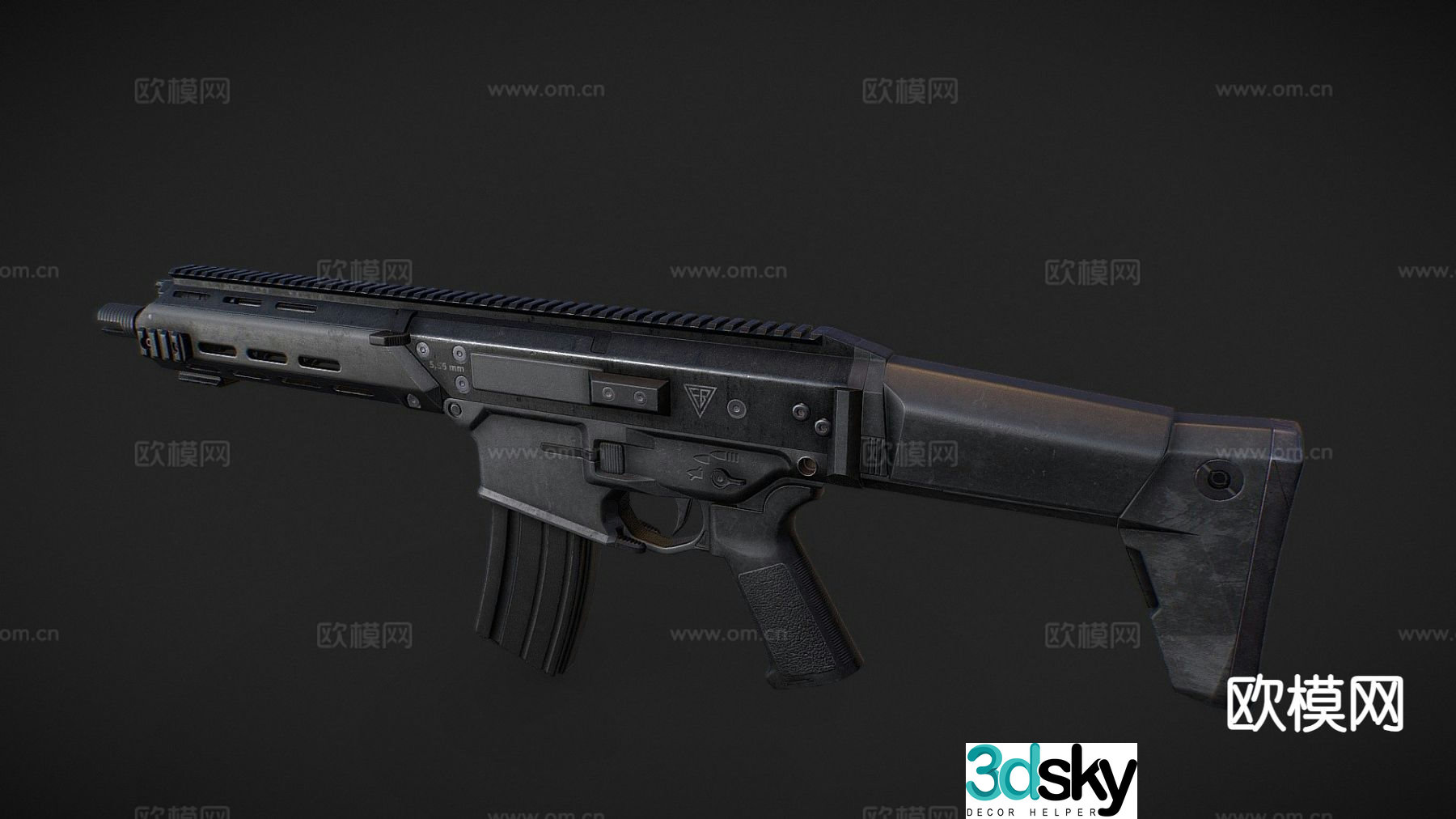submachine gun gun firearm weapon 3d model