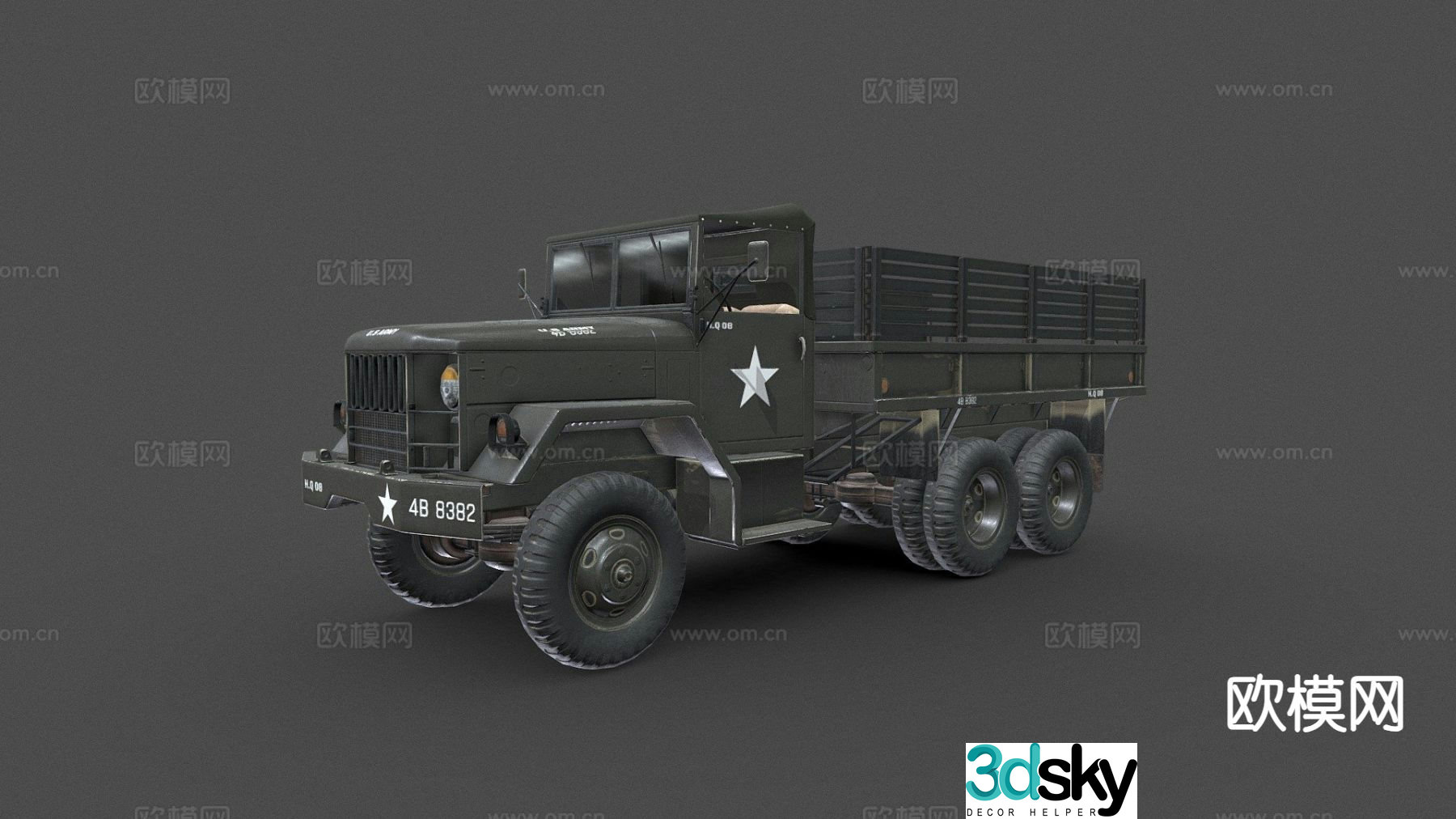 M35 military truck military vehicle 3d model