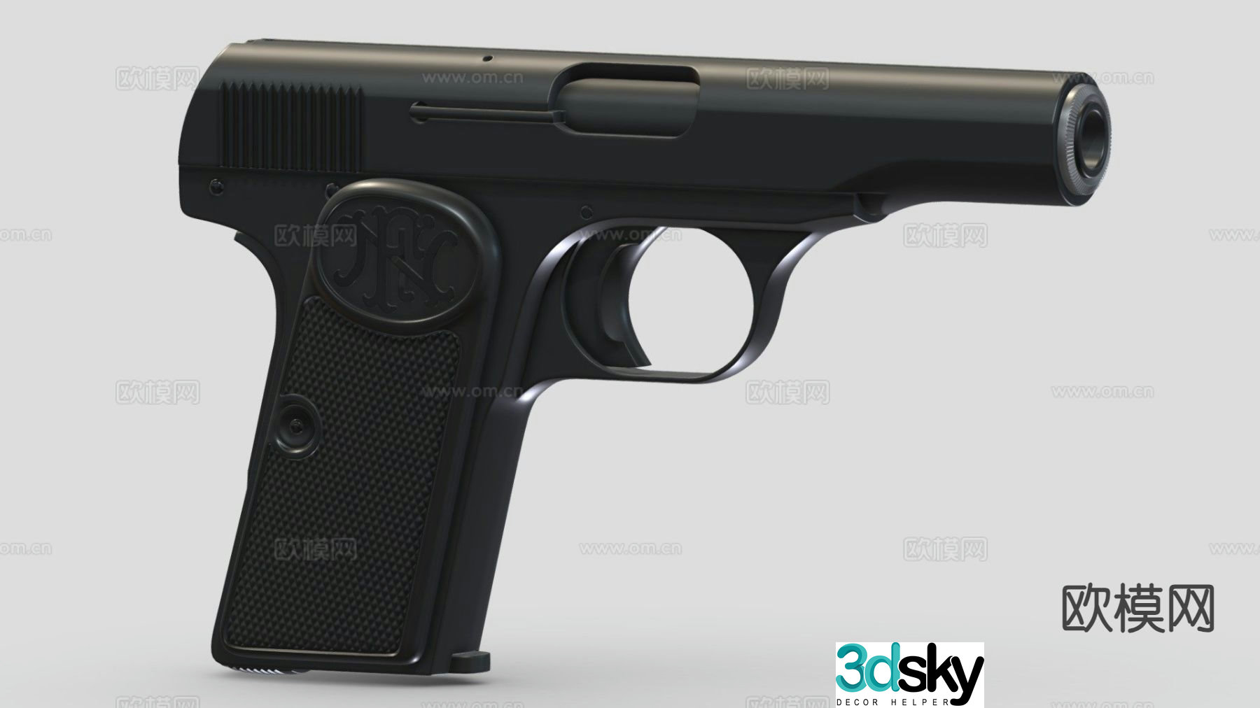 pistol firearm firearm weapon 3d model