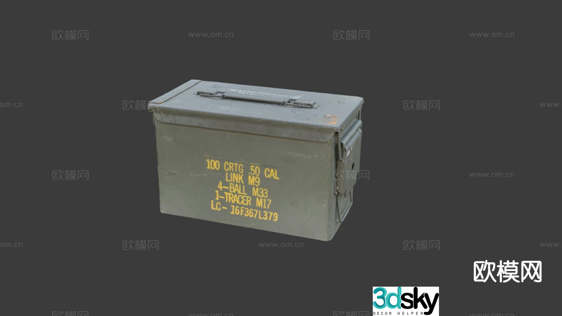 US Army .50 Ammo Box 3d model