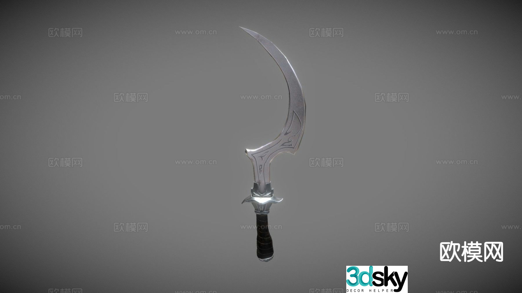 fantasy scythe game weapon 3d model