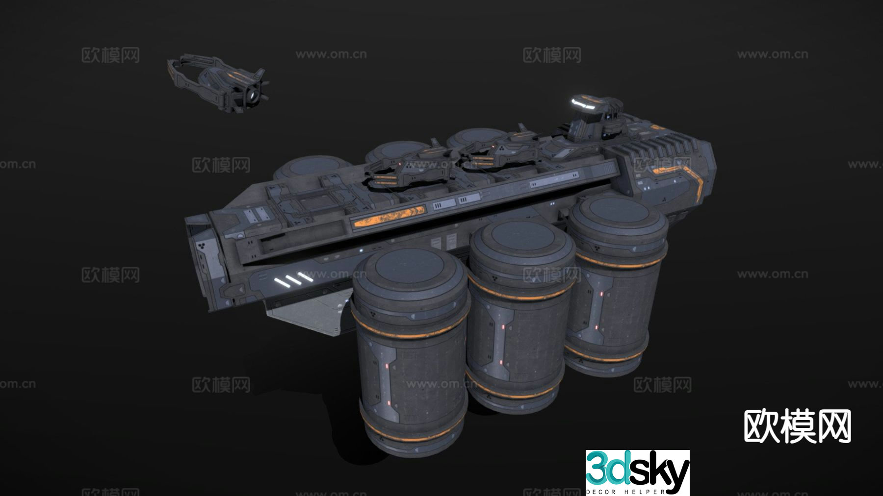 Sci-fi mining ship 3d model