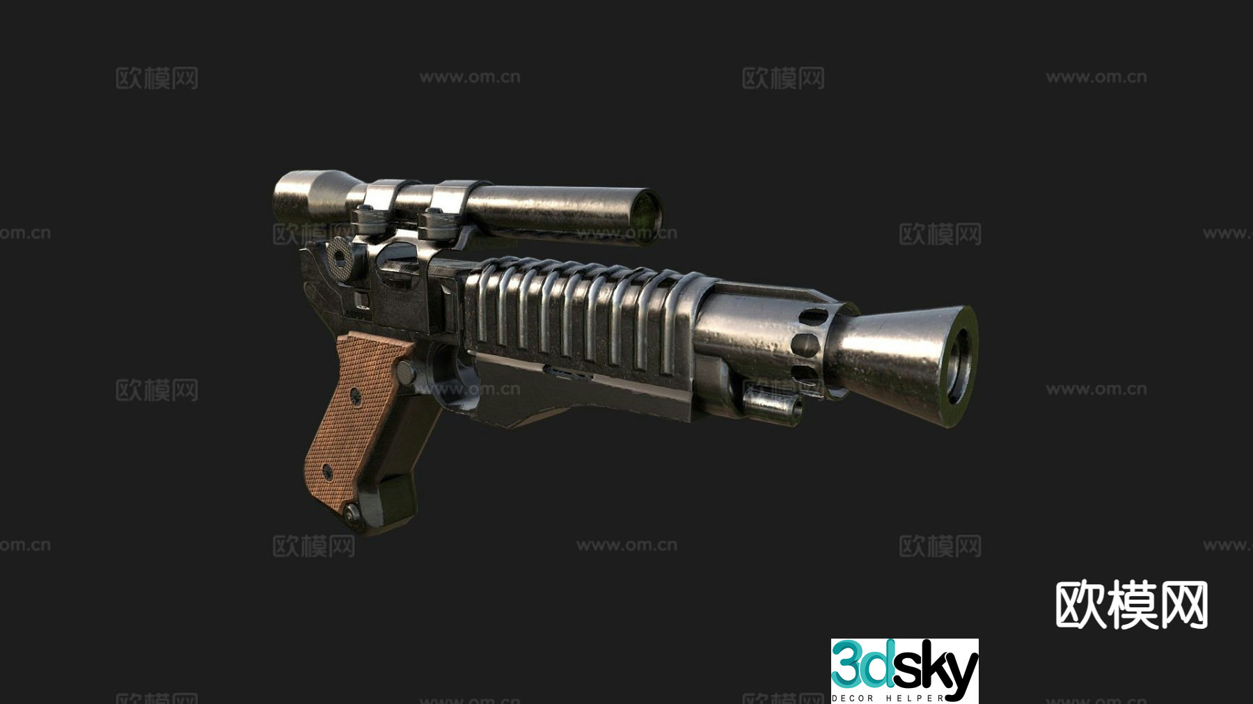 Heavy blaster pistol 3d model