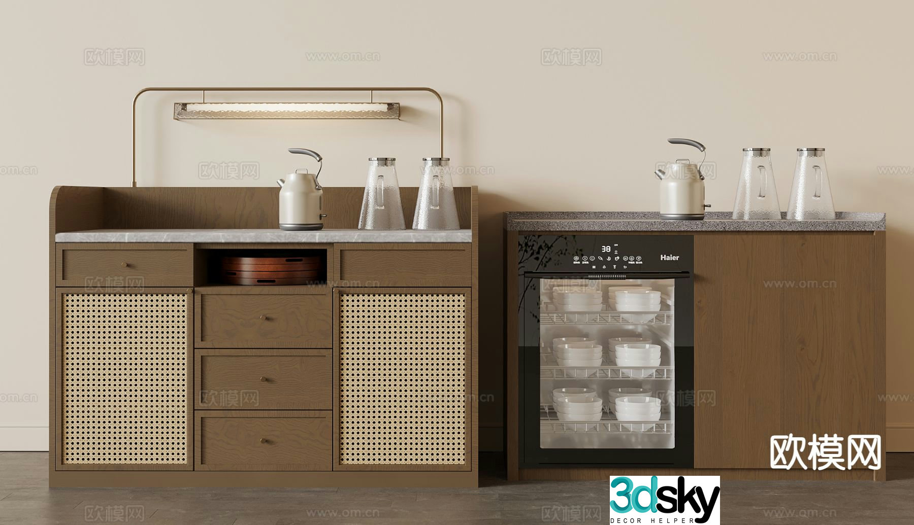Medieval style sideboard 3d model