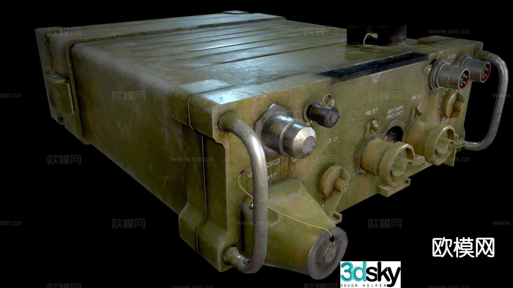 Portable radio transceiver 3d model