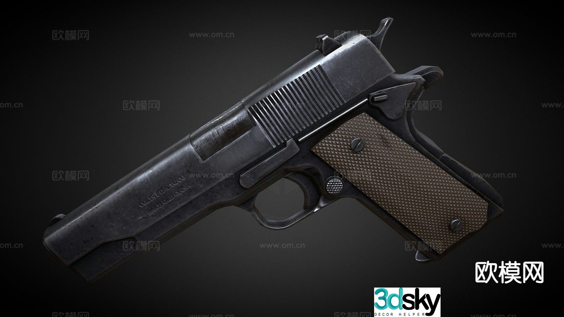 pistol firearm firearm weapon 3d model