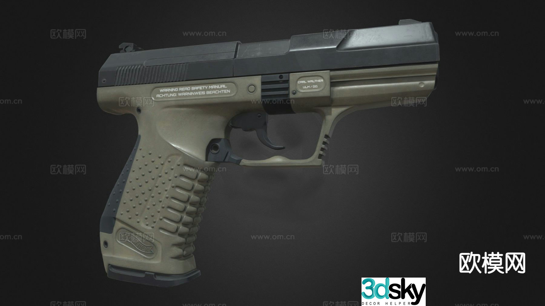 Semi-automatic pistol 3d model