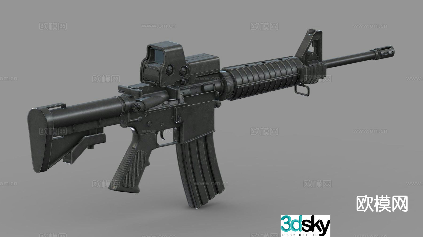 assault rifle gun firearm weapon 3d model