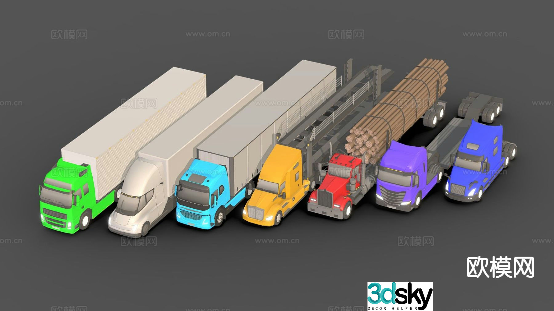 car truck transporter 3d model
