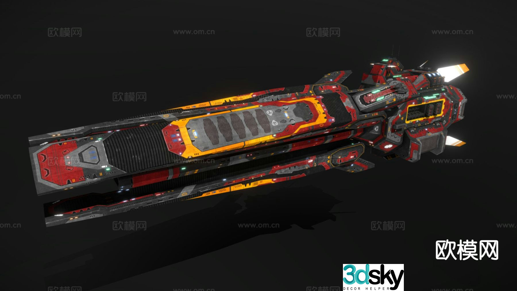 sci-fi siege battleship 3d model