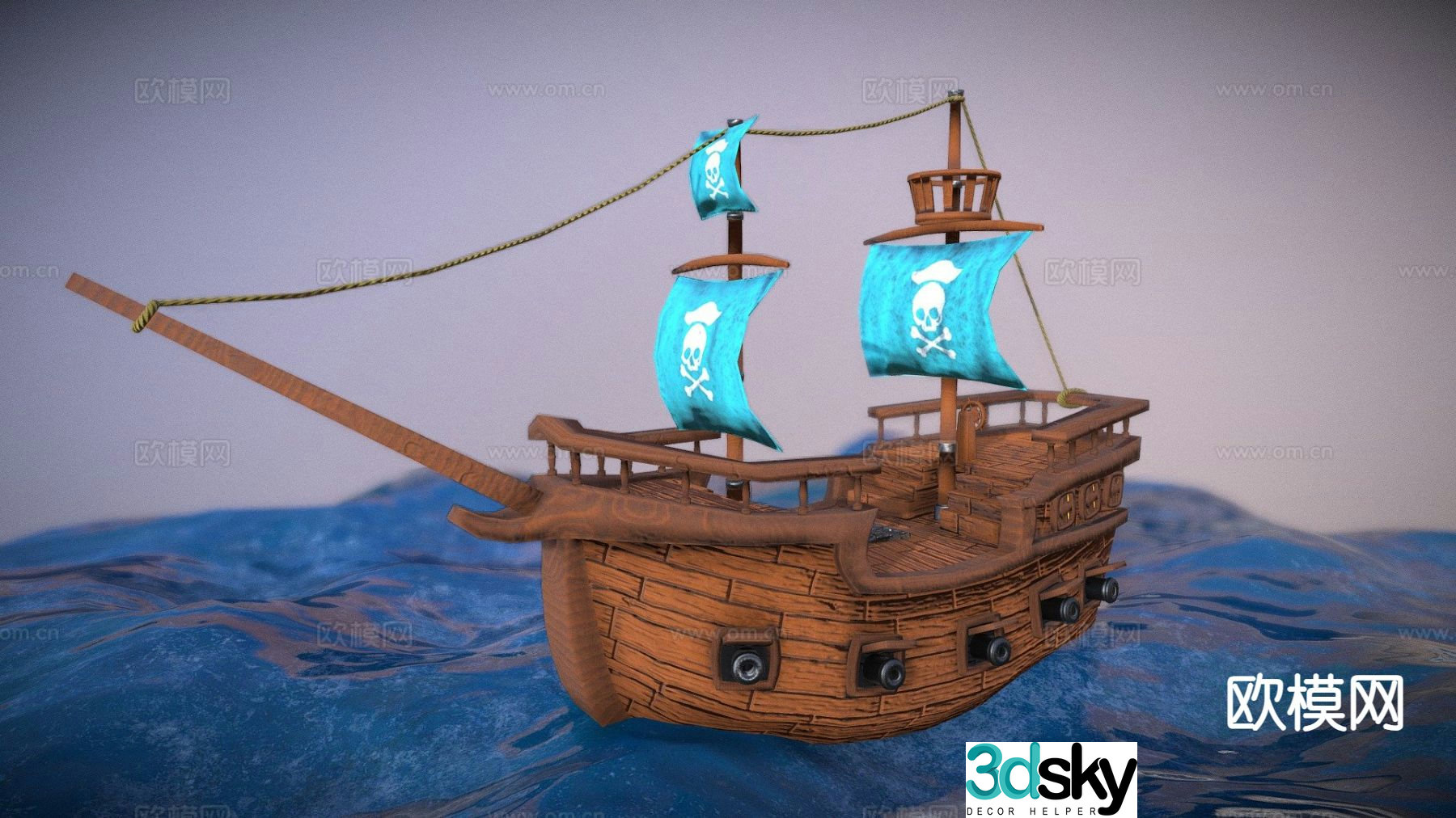pirate ship game ship 3d model