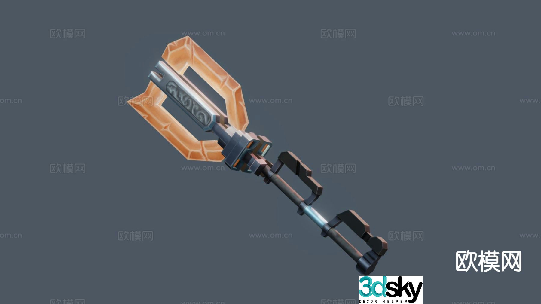 Transformed Ax Halberd Game Weapon 3D Model