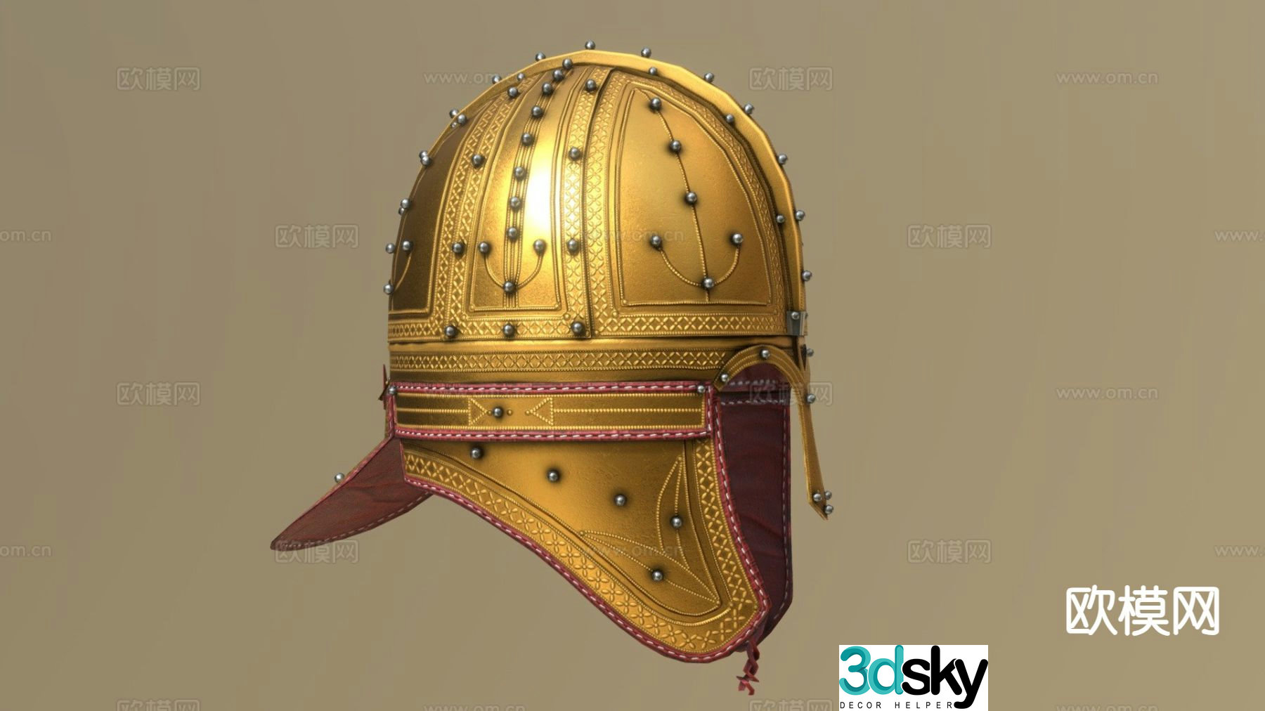roman ridge helmet steel helmet 3d model