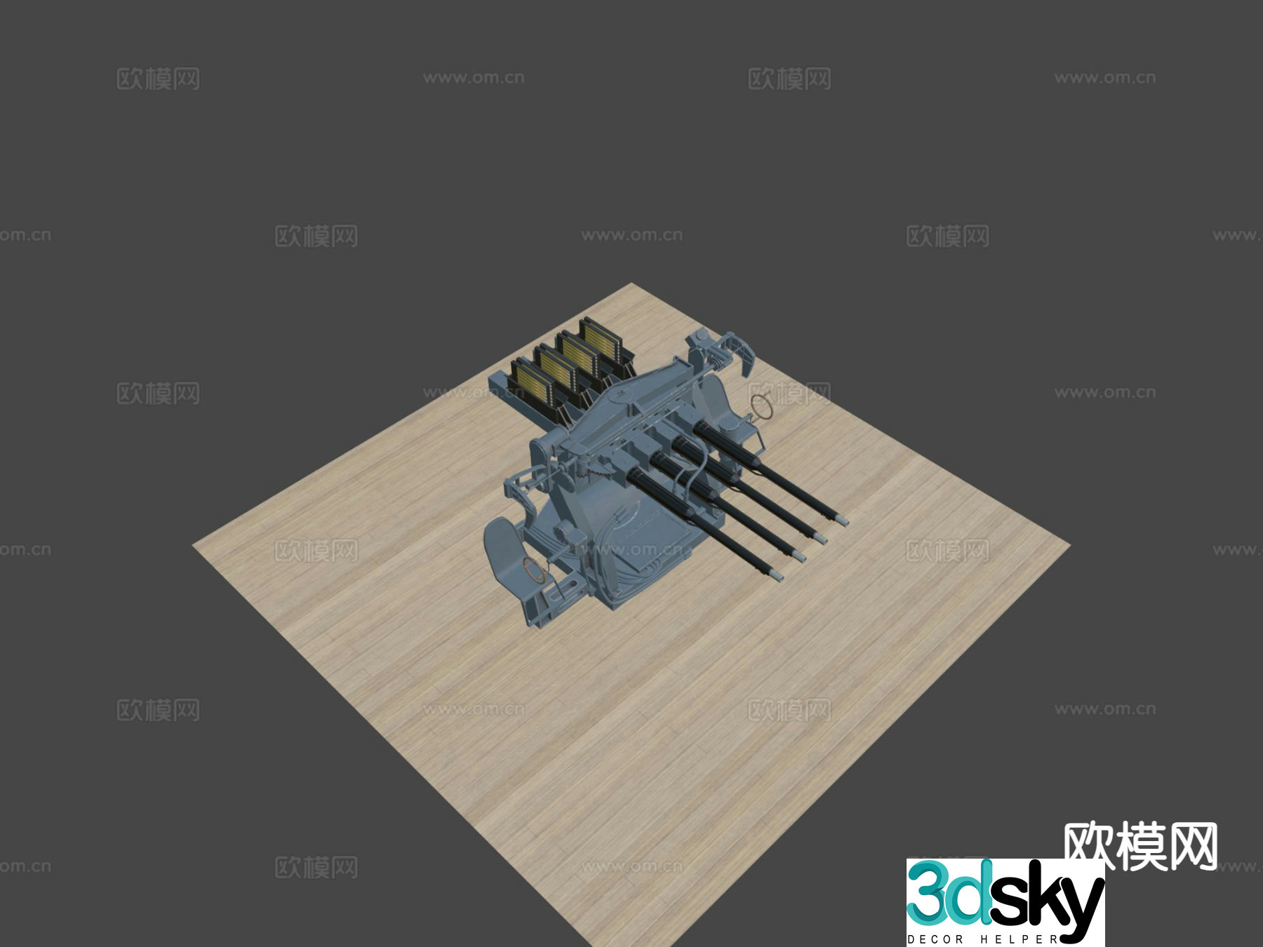 WW2 anti-aircraft gun 3d model