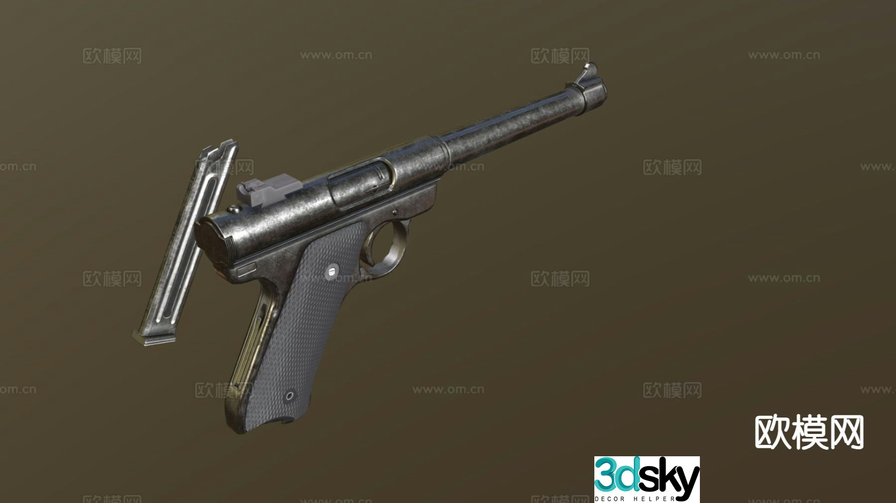 Ruger Mark 1 pistol 3d model