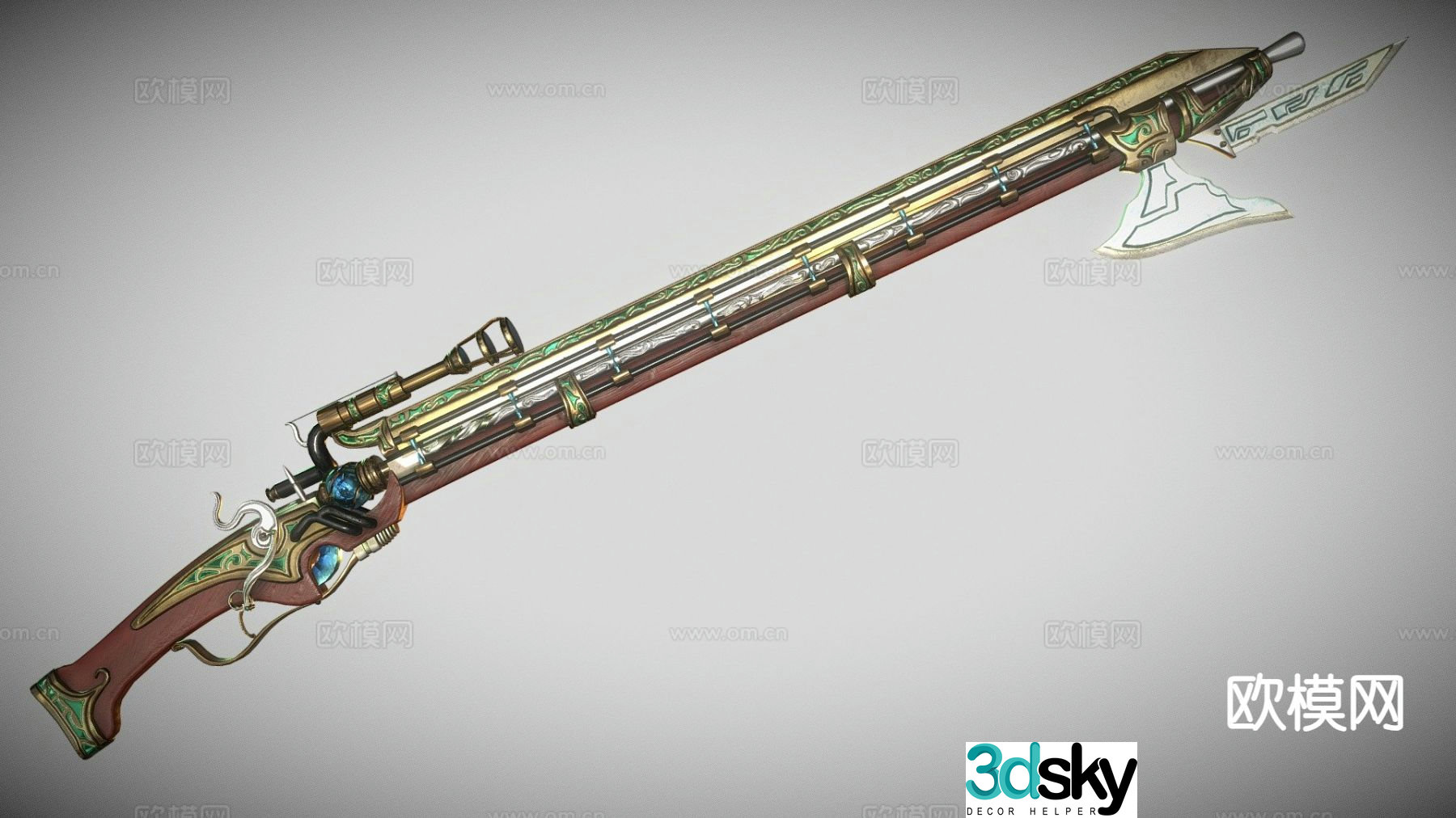 Spiral Ax Rifle 3d model