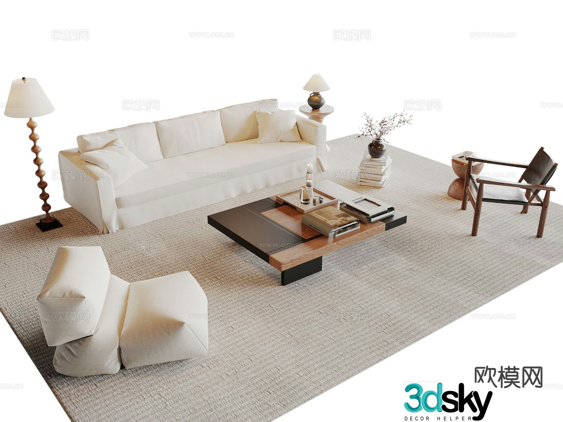 Medieval style modular sofa 3D model