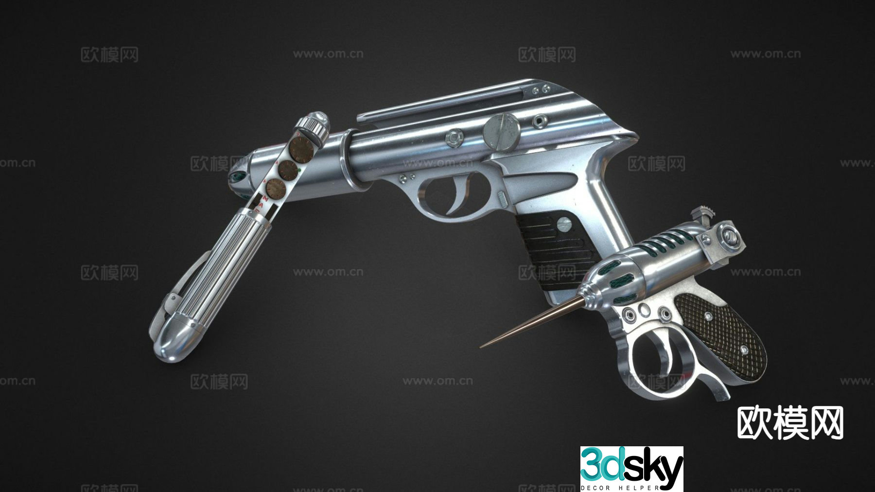 sci-fi pistol 3d model